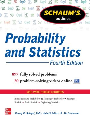 cover image of Schaum's Outline of Probability and Statistics